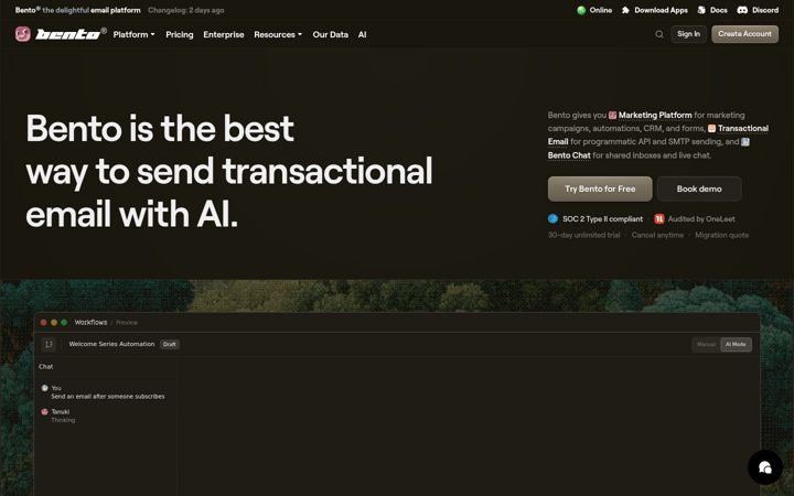 Screenshot of bentonow.com