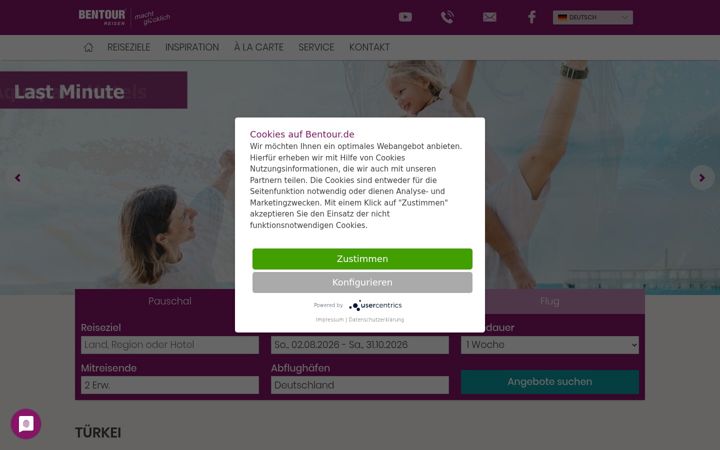 Screenshot of bentour.de