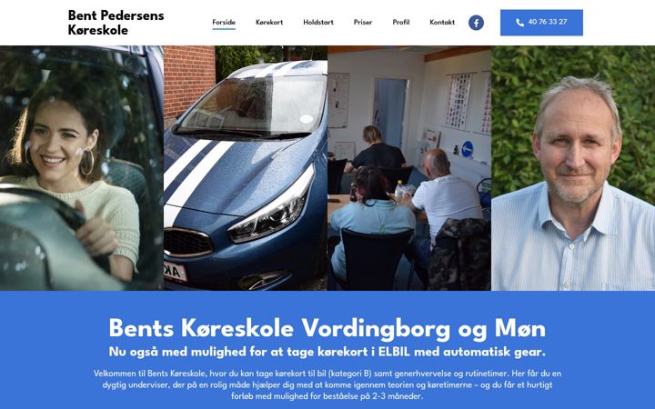 Screenshot of bentskoereskole.dk
