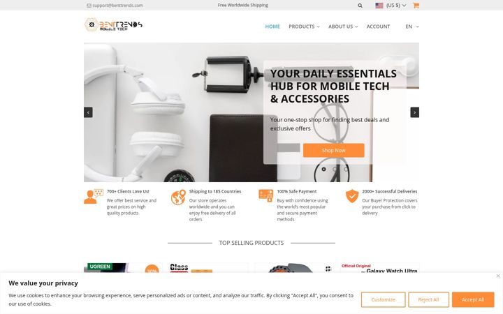 Screenshot of benttrends.com
