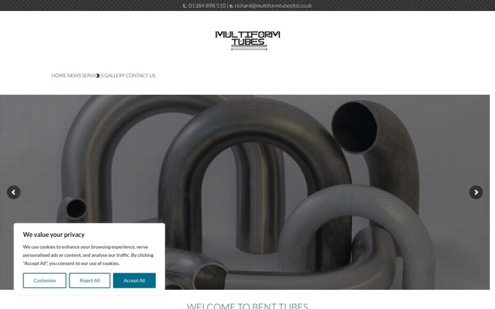 Screenshot of benttubes.co.uk