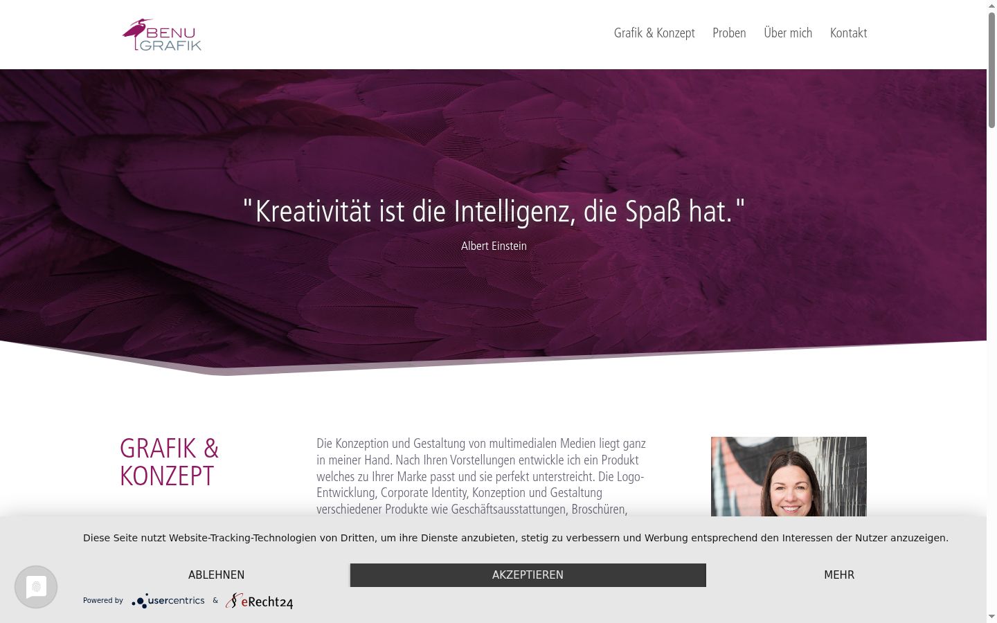 Screenshot des Einwilligungsbanners vor jeglicher Interaktion