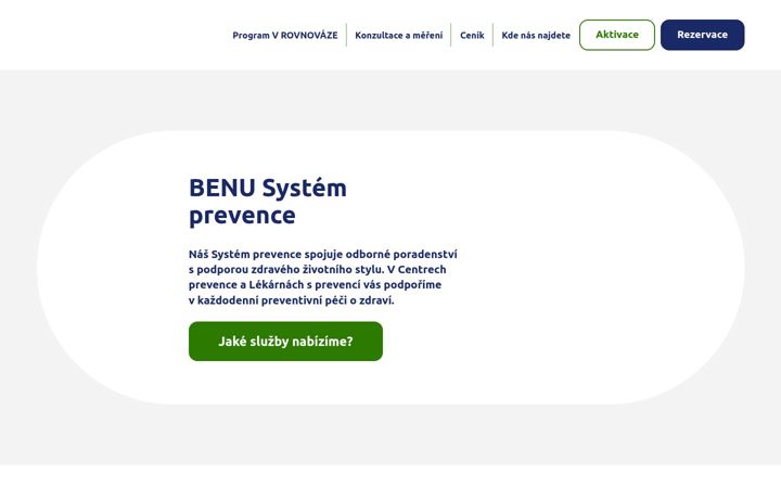Ekrano kopija benuprevence.cz