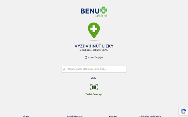 Screenshot of benurecept.sk