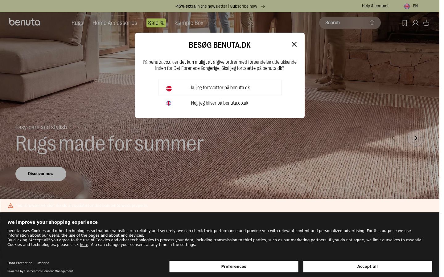 Screenshot tal-banner tal-kunsens muri qabel kwalunkwe interazzjoni