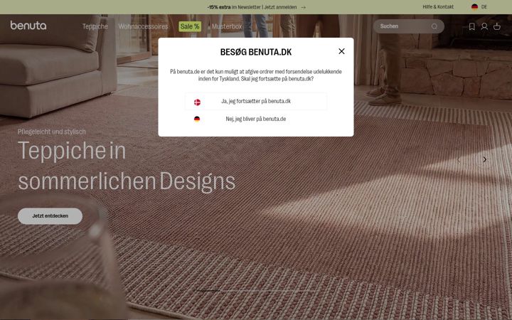 Screenshot of benuta.com