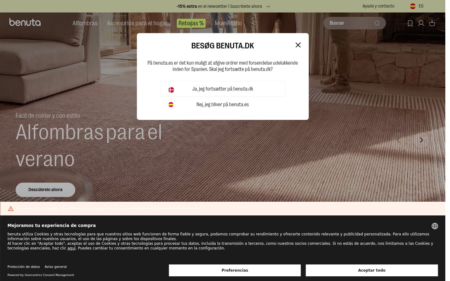 Ekraanipilt nõusolekubännerist, mida näidati enne mis tahes suhtlust