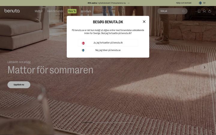 Screenshot of benuta.se