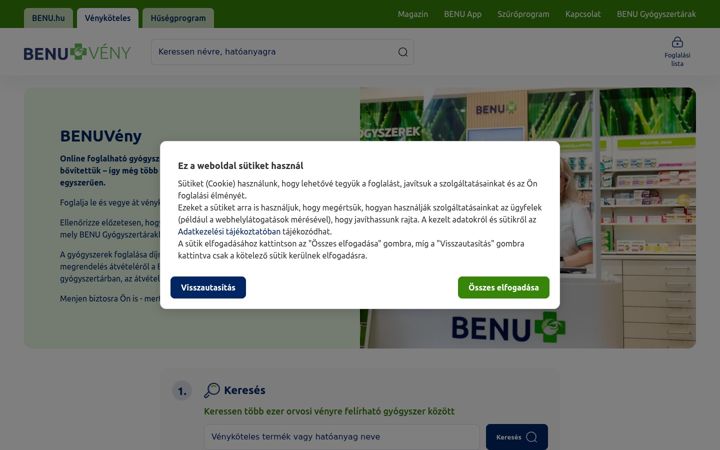 Screenshot di benuveny.hu