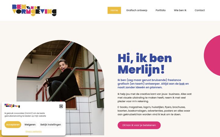 Screenshot of benvandevormgeving.nl