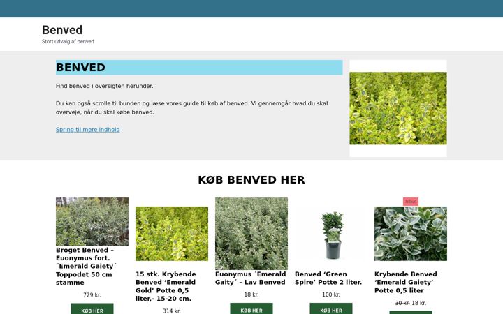 Screenshot of benved.dk