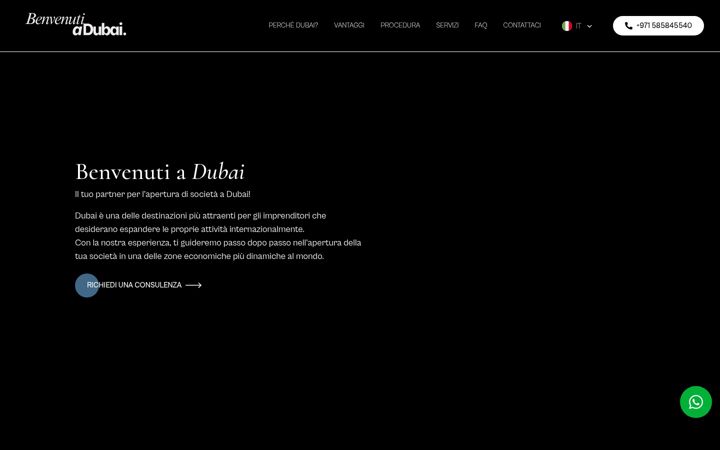 Screenshot of benvenutiadubai.com