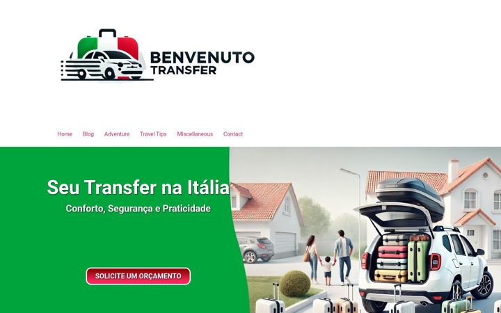 Screenshot of benvenutotransfer.com