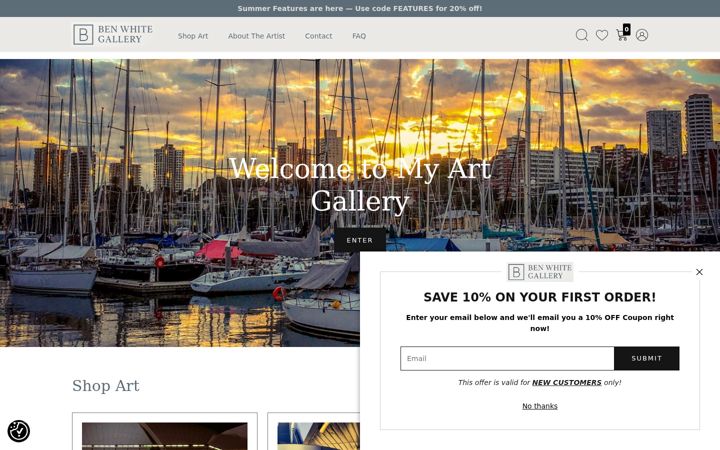 Screenshot of benwhitegallery.com
