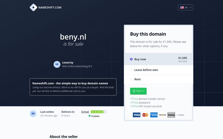 Screenshot of beny.nl
