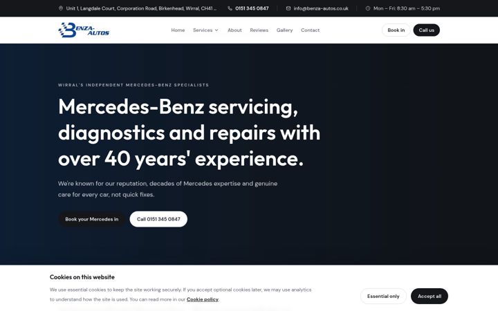 Screenshot of benza-autos-wirral.co.uk