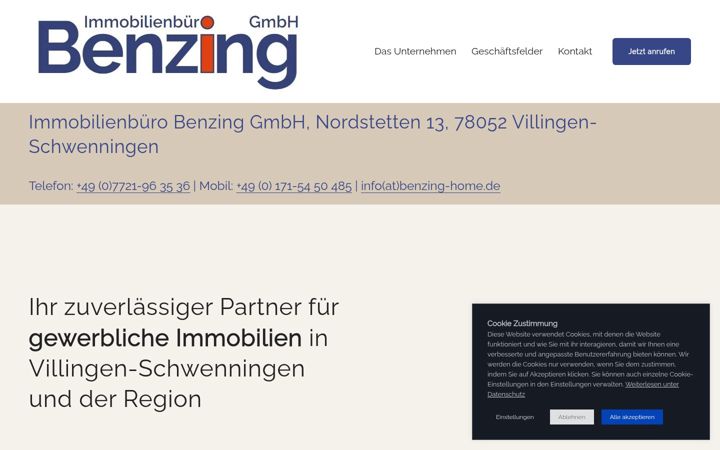 Screenshot of benzing-home.de