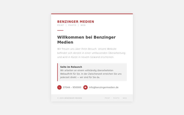 Screenshot of benzingermedien.de