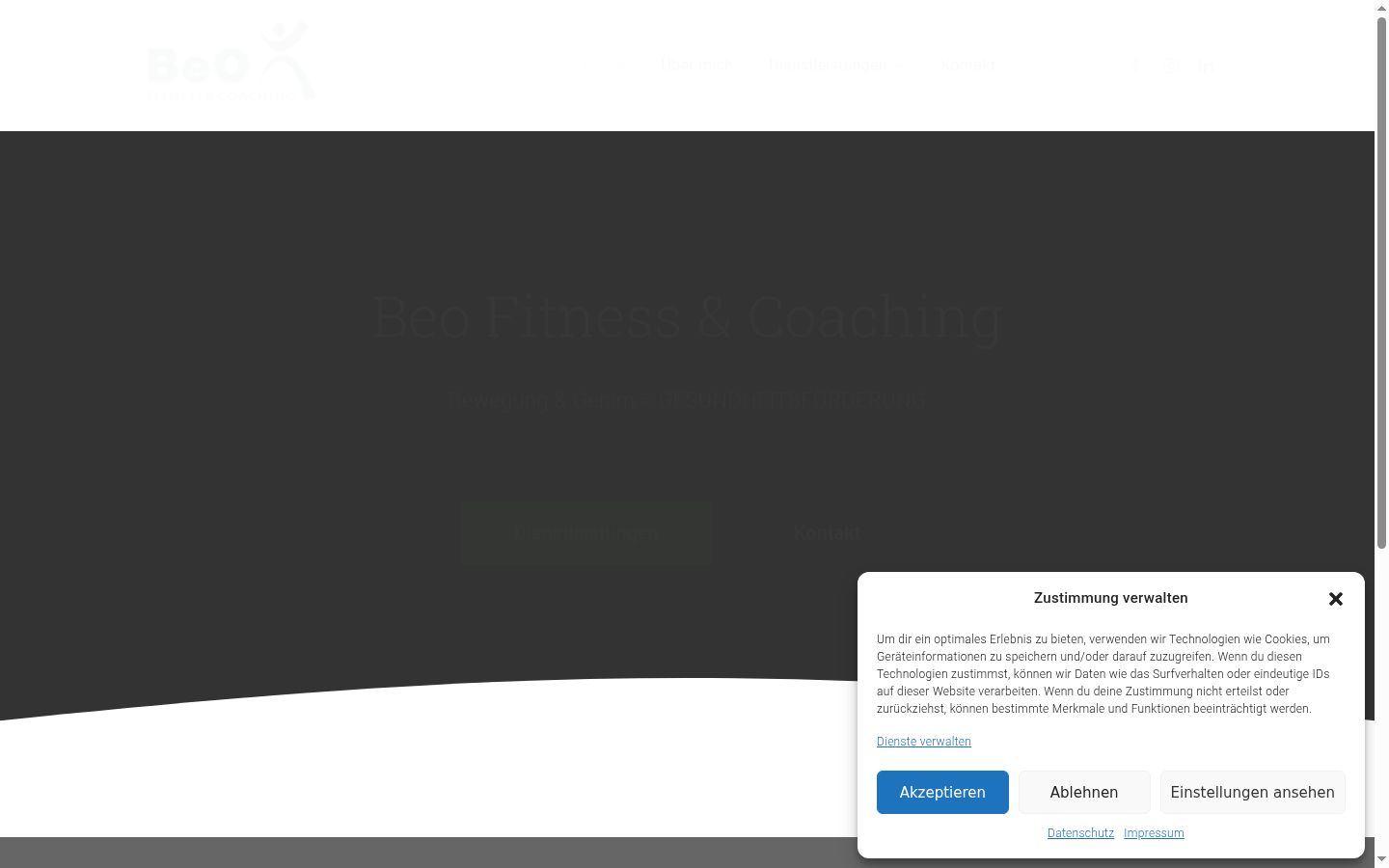 Screenshot tal-banner tal-kunsens muri qabel kwalunkwe interazzjoni
