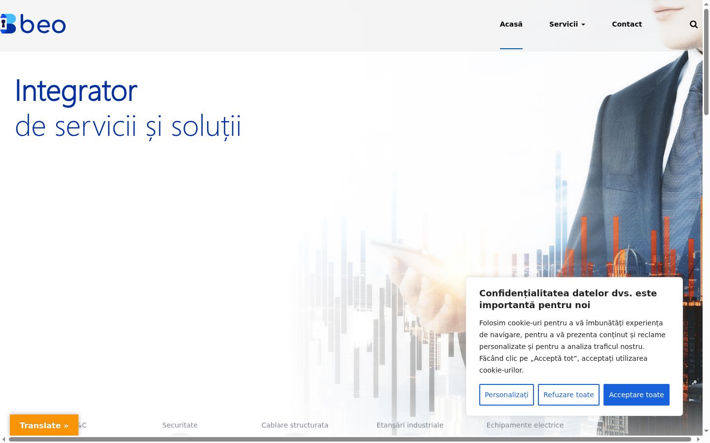Screenshot of the consent banner shown before any interaction