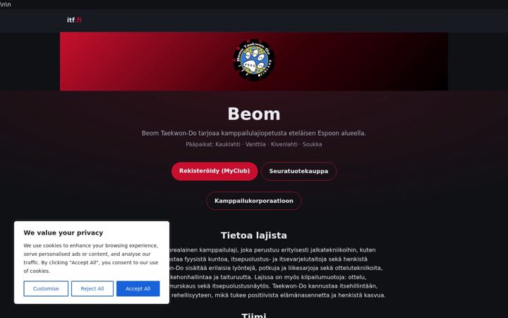 Screenshot of beom.fi