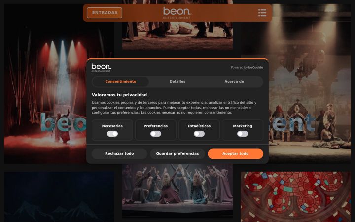 Screenshot of beon-entertainment.com