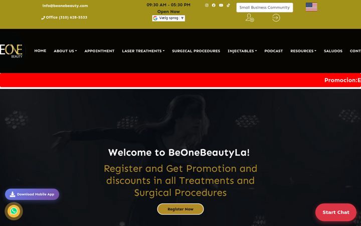 Screenshot of beonebeautyla.com