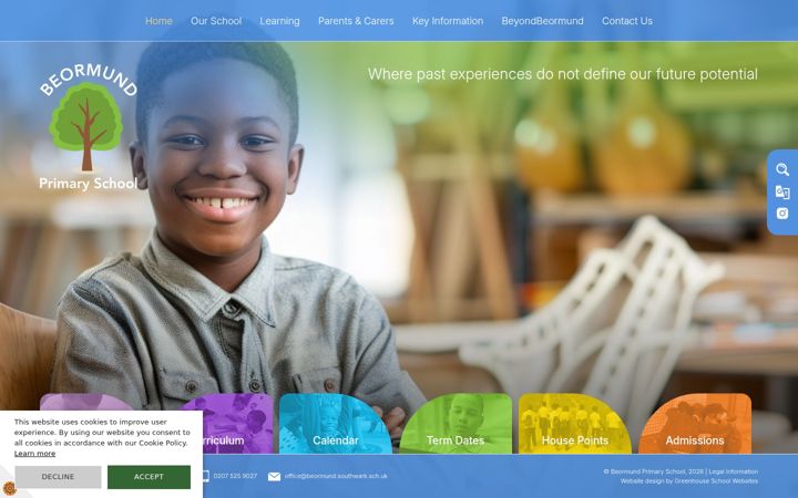 Screenshot of beormundschool.co.uk