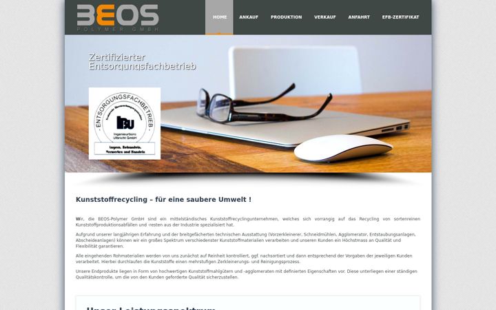 Skjermbilde av beos-polymer.de