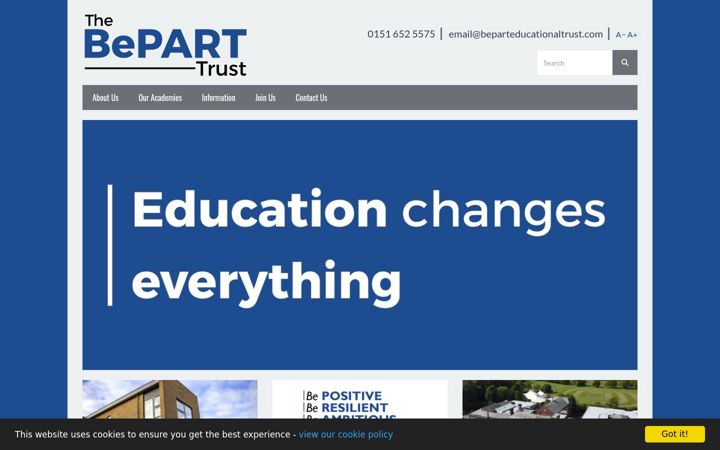Screenshot of beparteducationaltrust.com