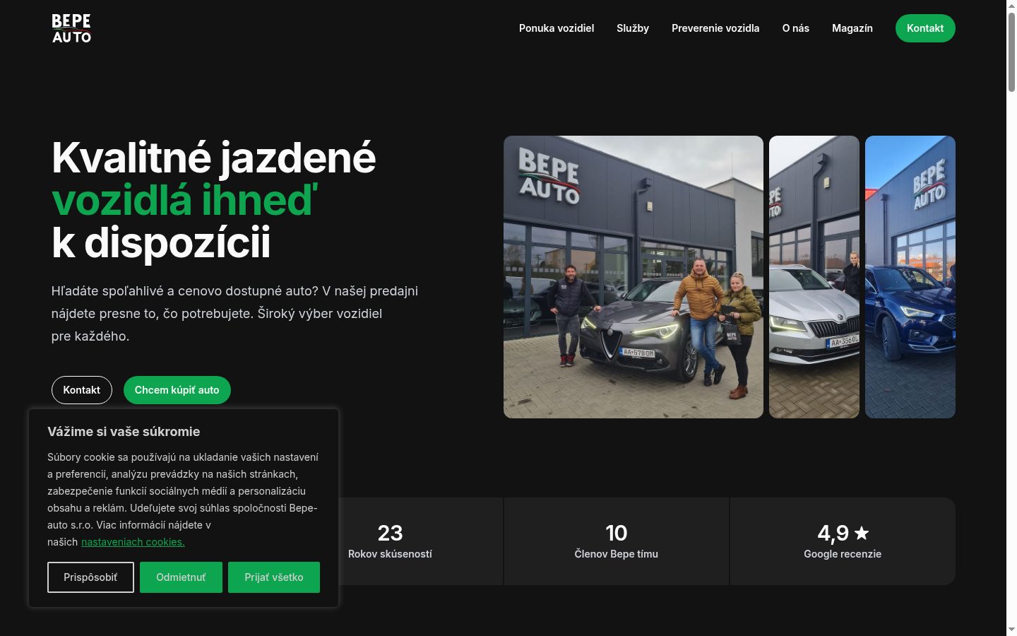 Screenshot del banner di consenso mostrato prima di qualsiasi interazione