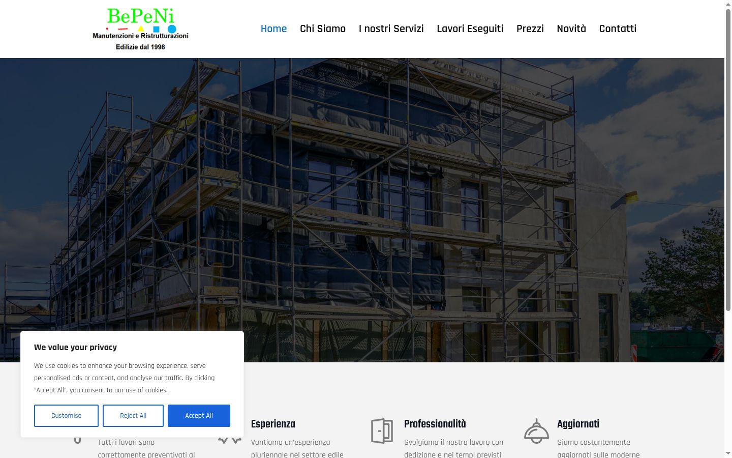 Screenshot tal-banner tal-kunsens muri qabel kwalunkwe interazzjoni