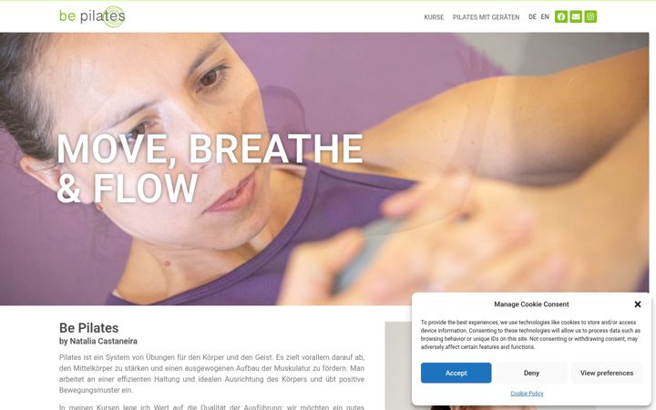 Screenshot of bepilates.at