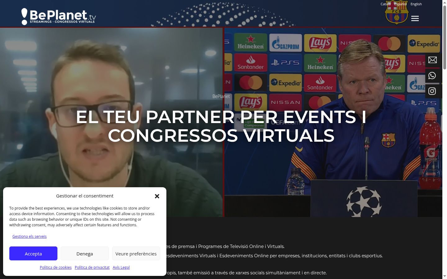 Screenshot of the consent banner shown before any interaction