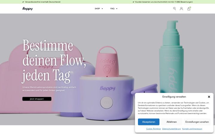 Kuvakaappaus sivustosta beppy.de