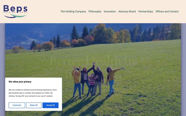 Screenshot of bepsholding.com