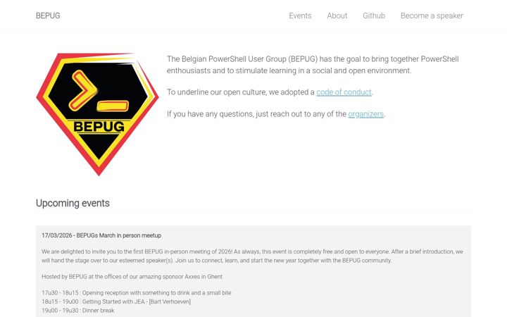 Screenshot of bepug.be