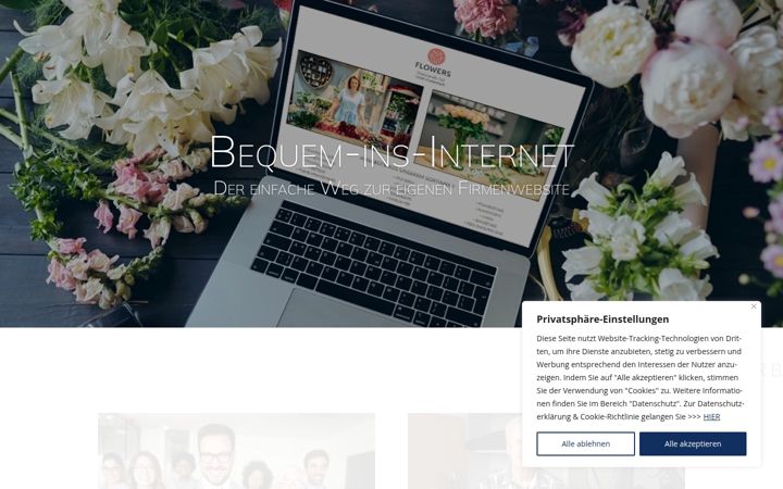 Kuvakaappaus sivustosta bequem-ins-internet.de