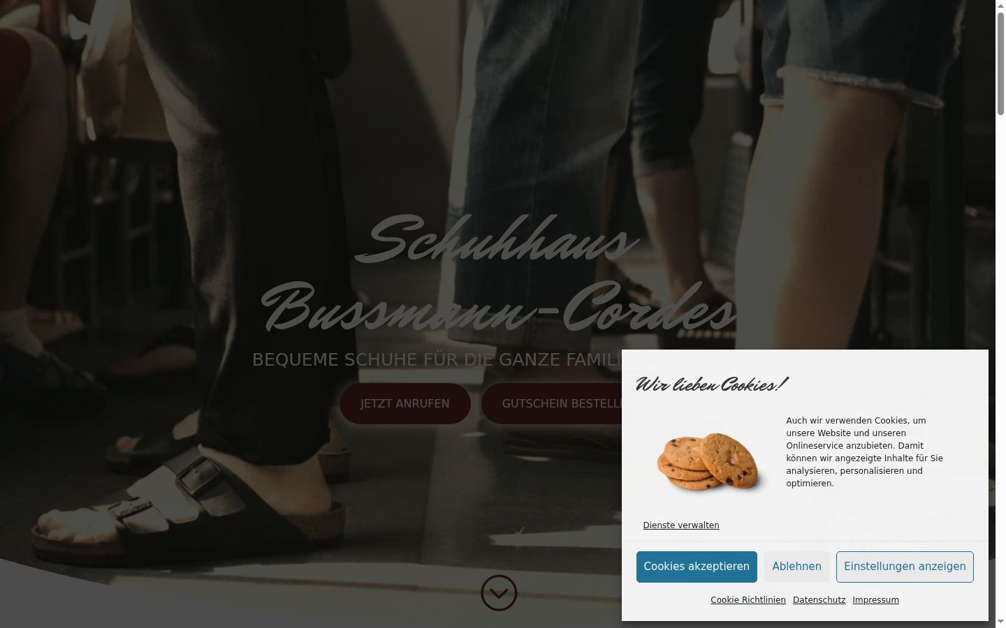 Skærmbillede af samtykkebanneret, som det blev vist før nogen interaktion