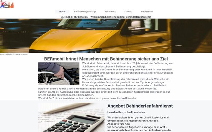 Kuvakaappaus sivustosta ber-mobil.de