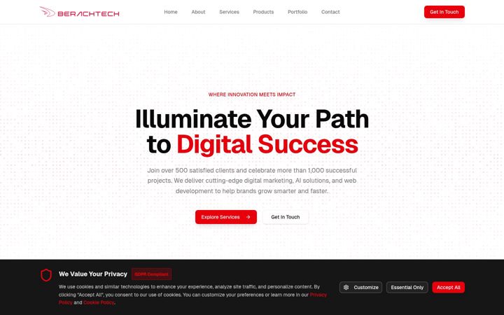 Screenshot of berachtech.com