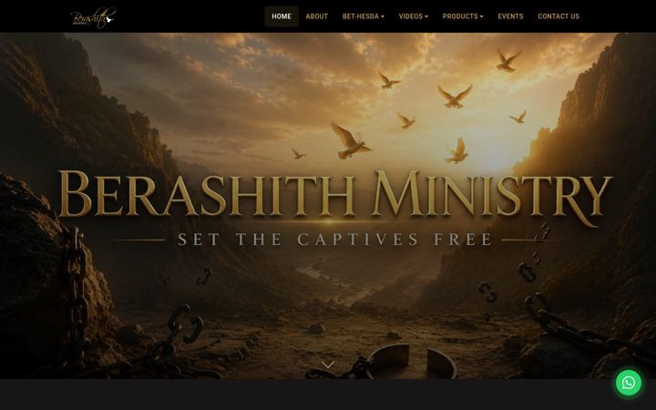 Screenshot of berashithministry.co.za