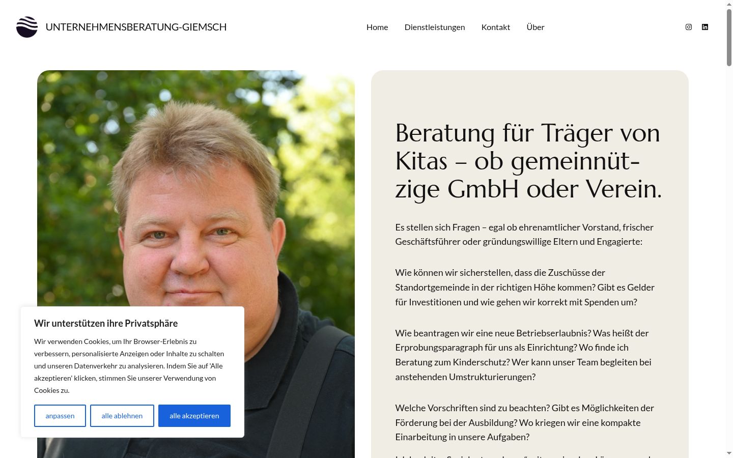 Ekrānuzņēmums ar piekrišanas baneri, kas tika rādīts pirms jebkādas mijiedarbības