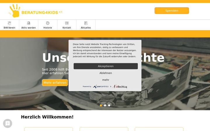 Screenshot of beratung4kids-ev.de