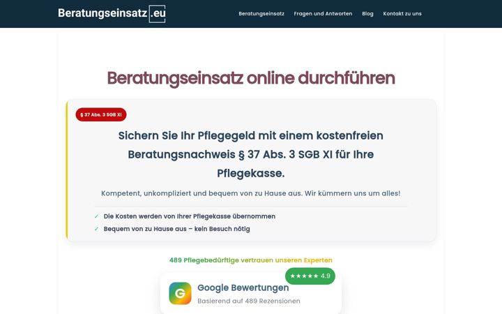 Screenshot von beratungseinsatz.eu