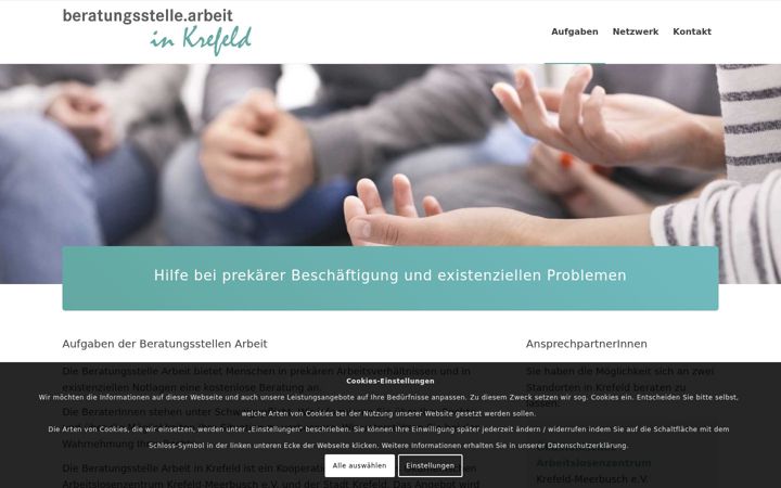 Screenshot of beratungsstelle-arbeit-krefeld.de