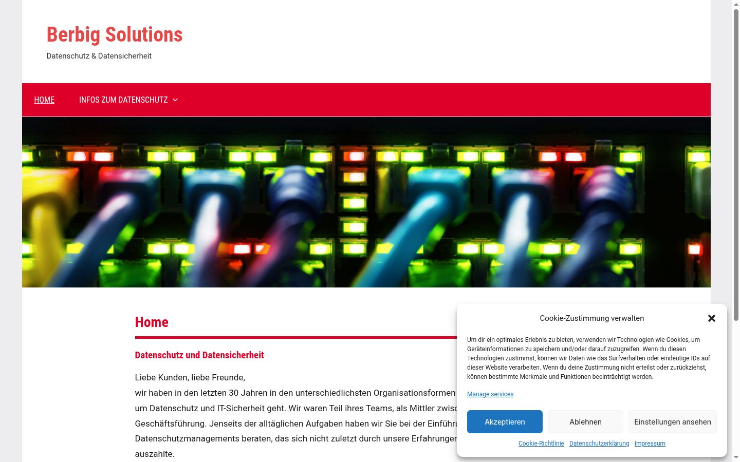 Screenshot del banner di consenso mostrato prima di qualsiasi interazione