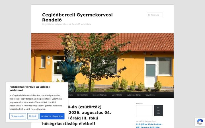 Screenshot of berceligyermekorvos.hu