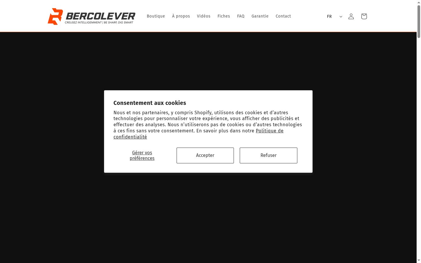 Screenshot des Einwilligungsbanners vor jeglicher Interaktion