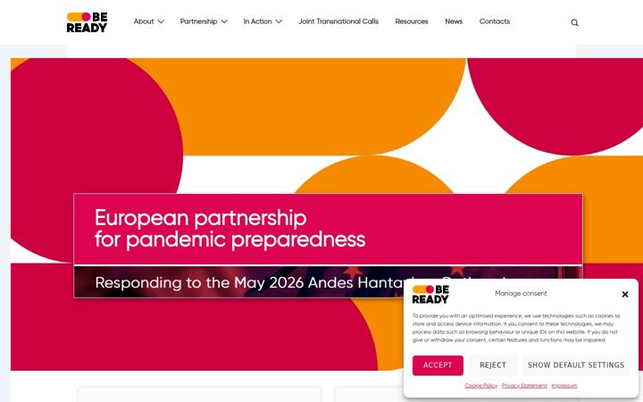 Snimka zaslona za beready4pandemics.eu